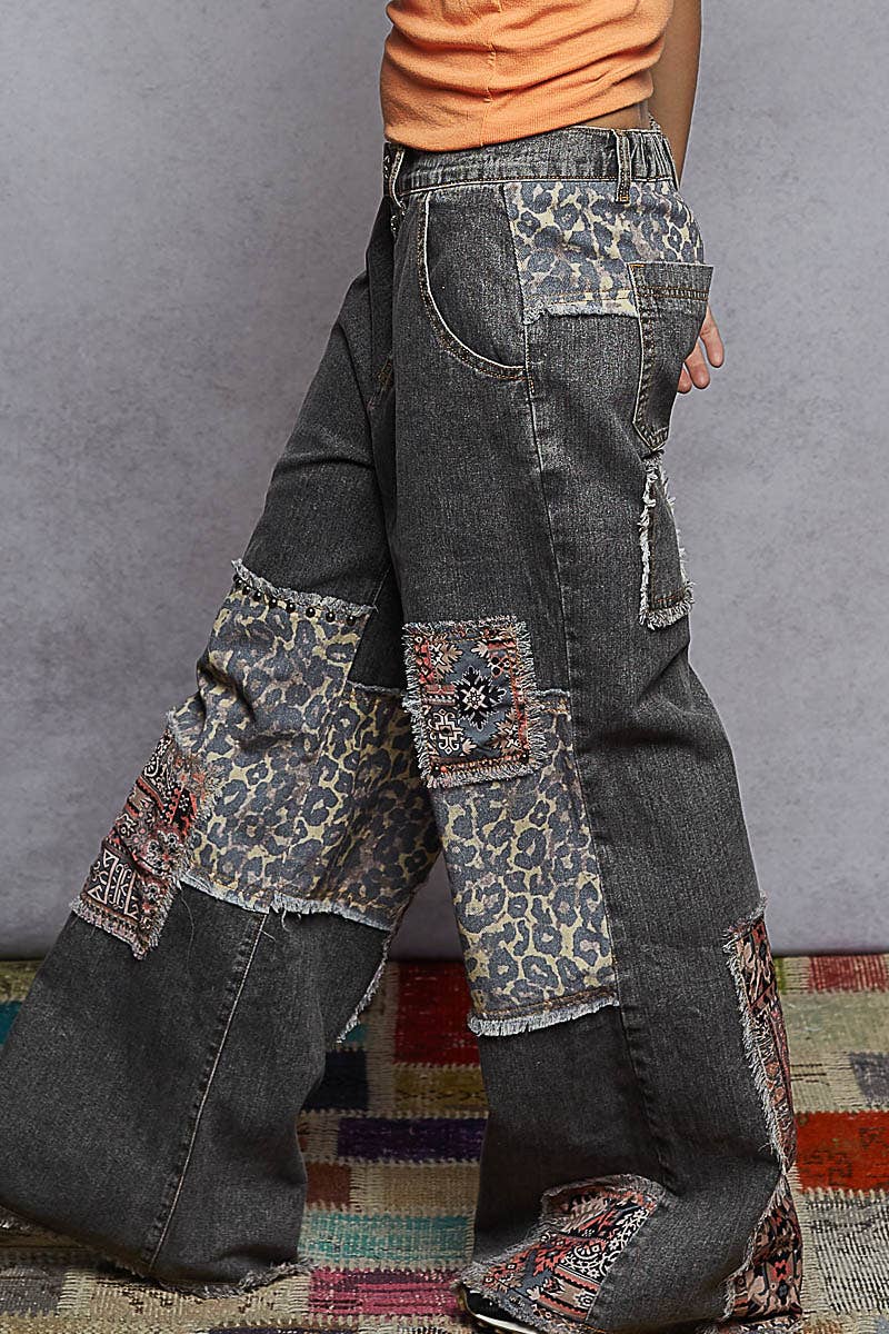 Indigo Edge Patchwork Pants