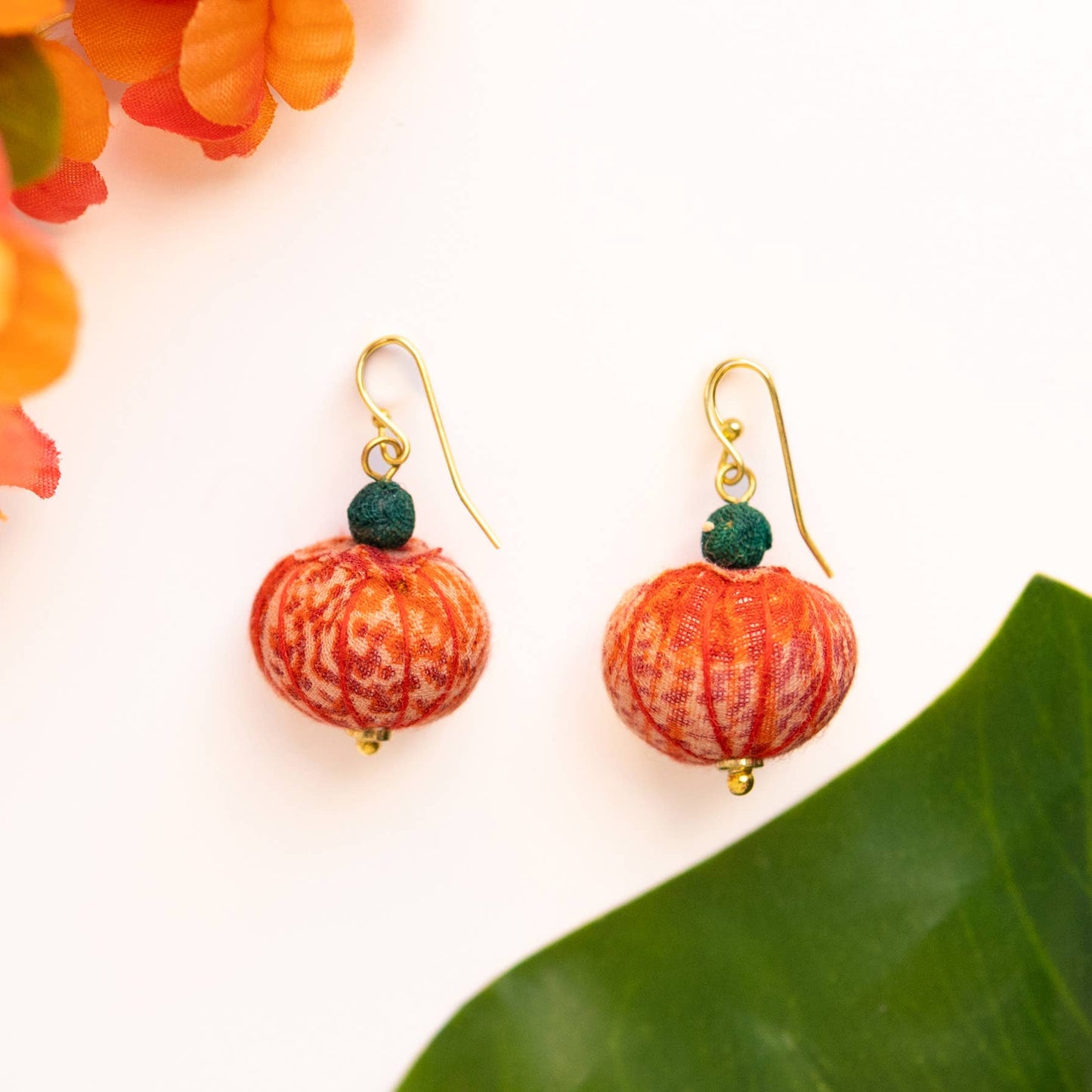 Kantha Pumpkin Earrings