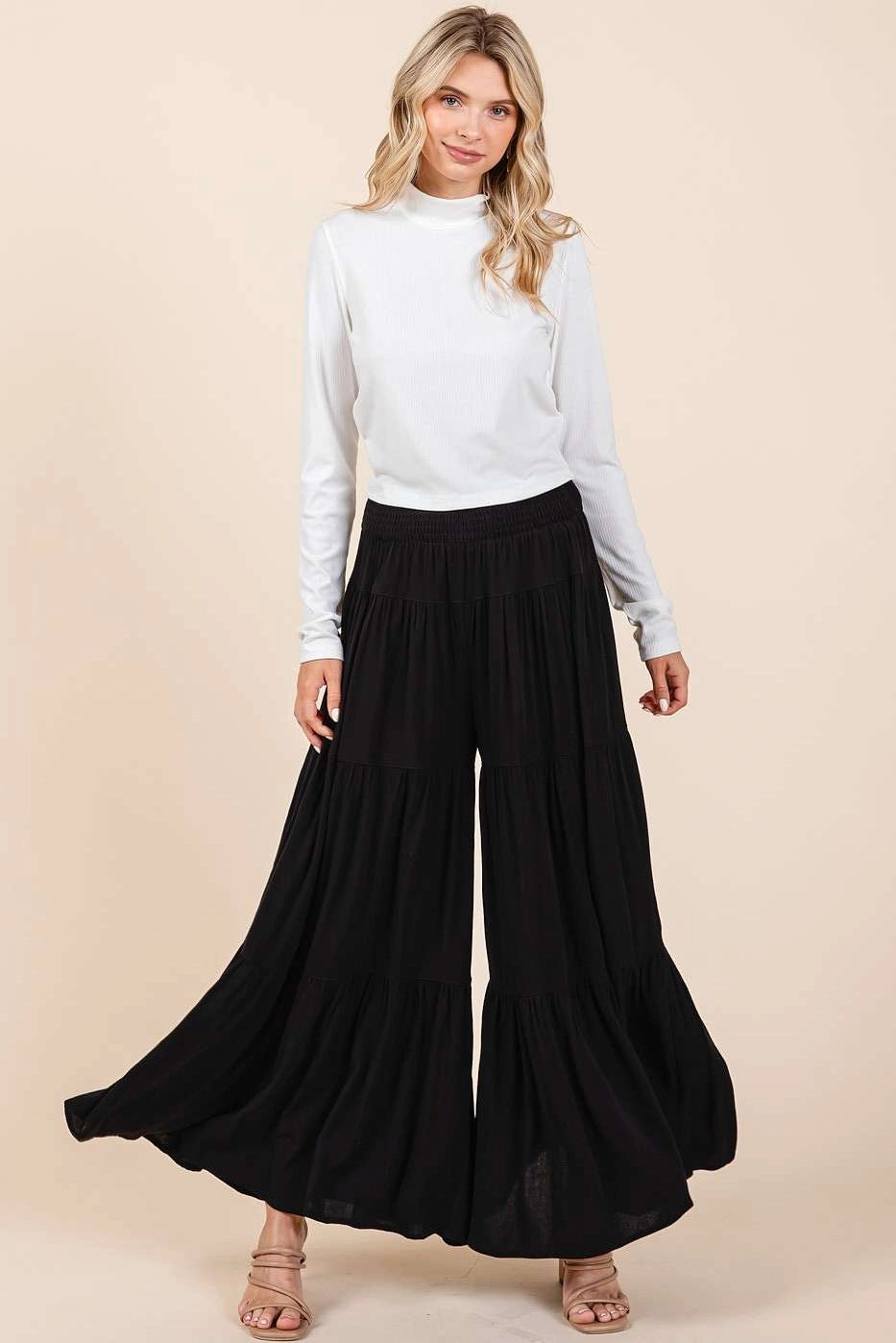 Black Tiered Pants