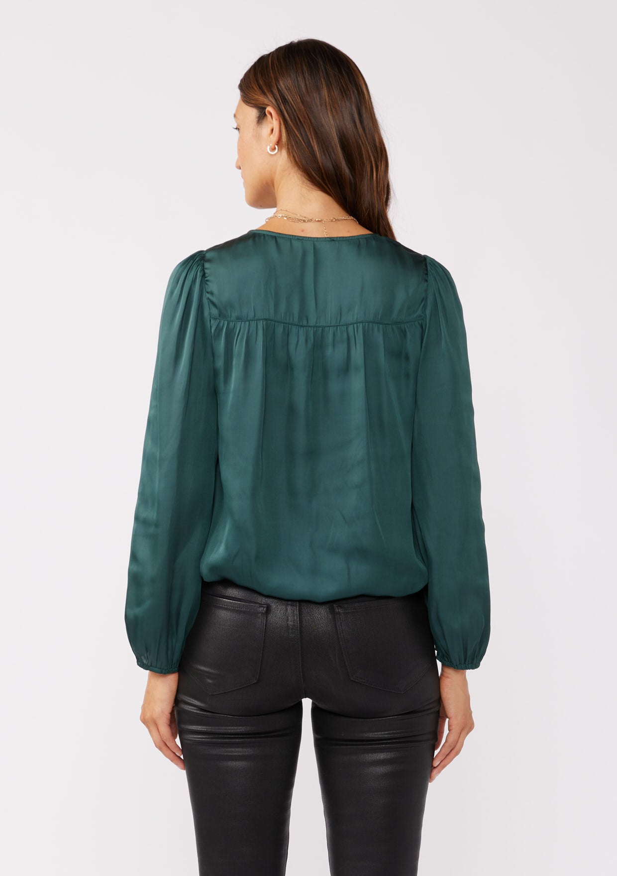 Evergreen Satin Blouse