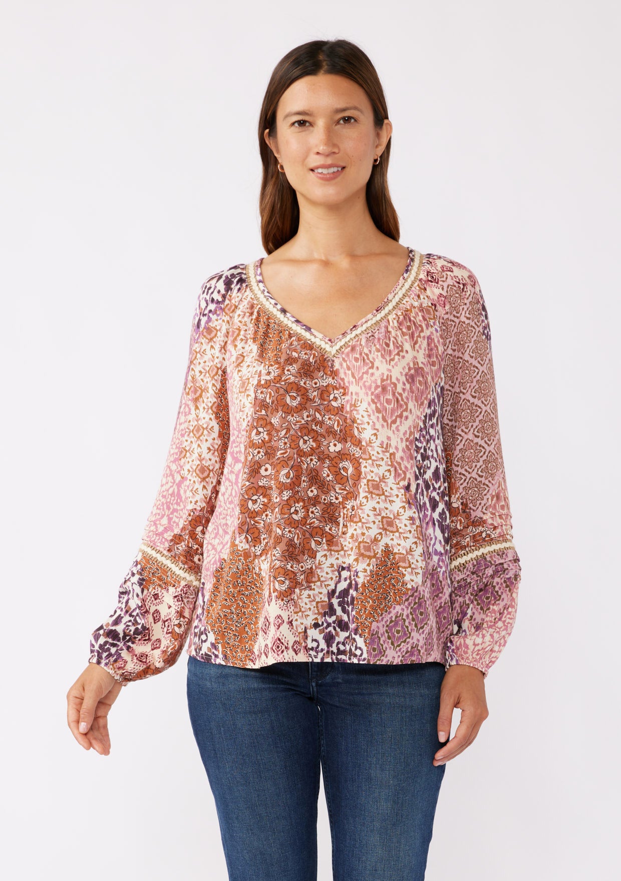 Lovestitch Mixed Patterned Blouse