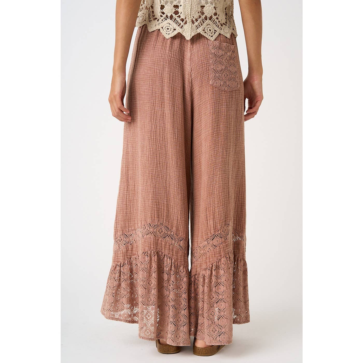 Gauze Pant in Washed Redbean