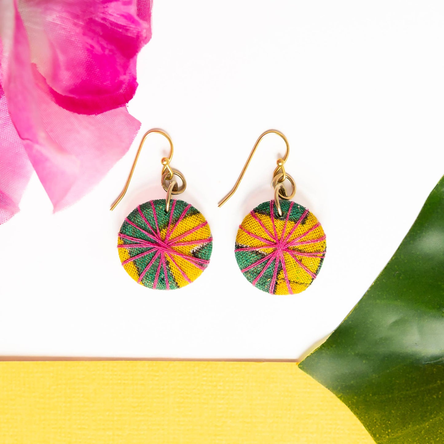Kantha Threadburst Solo Earrings - Petite
