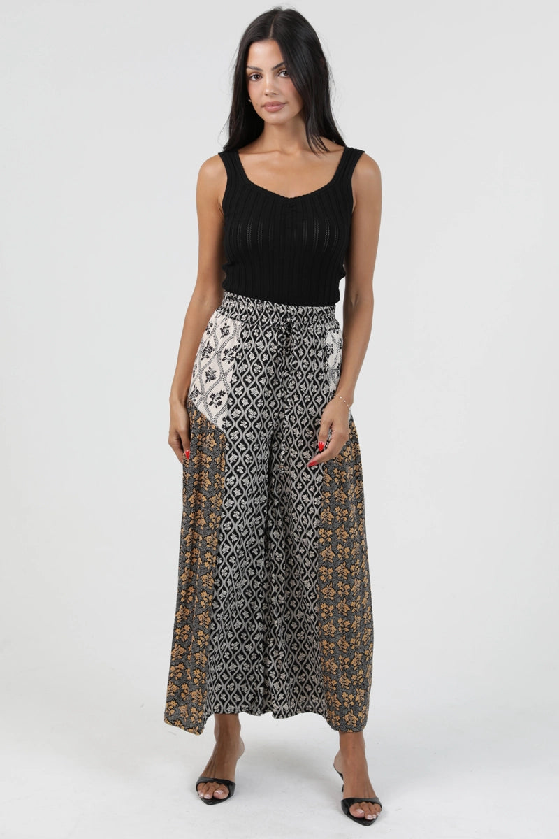 Marigold Trellis Wide-Leg Pants