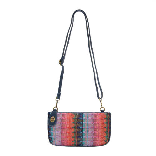 Multi Stripe Straw Crossbody