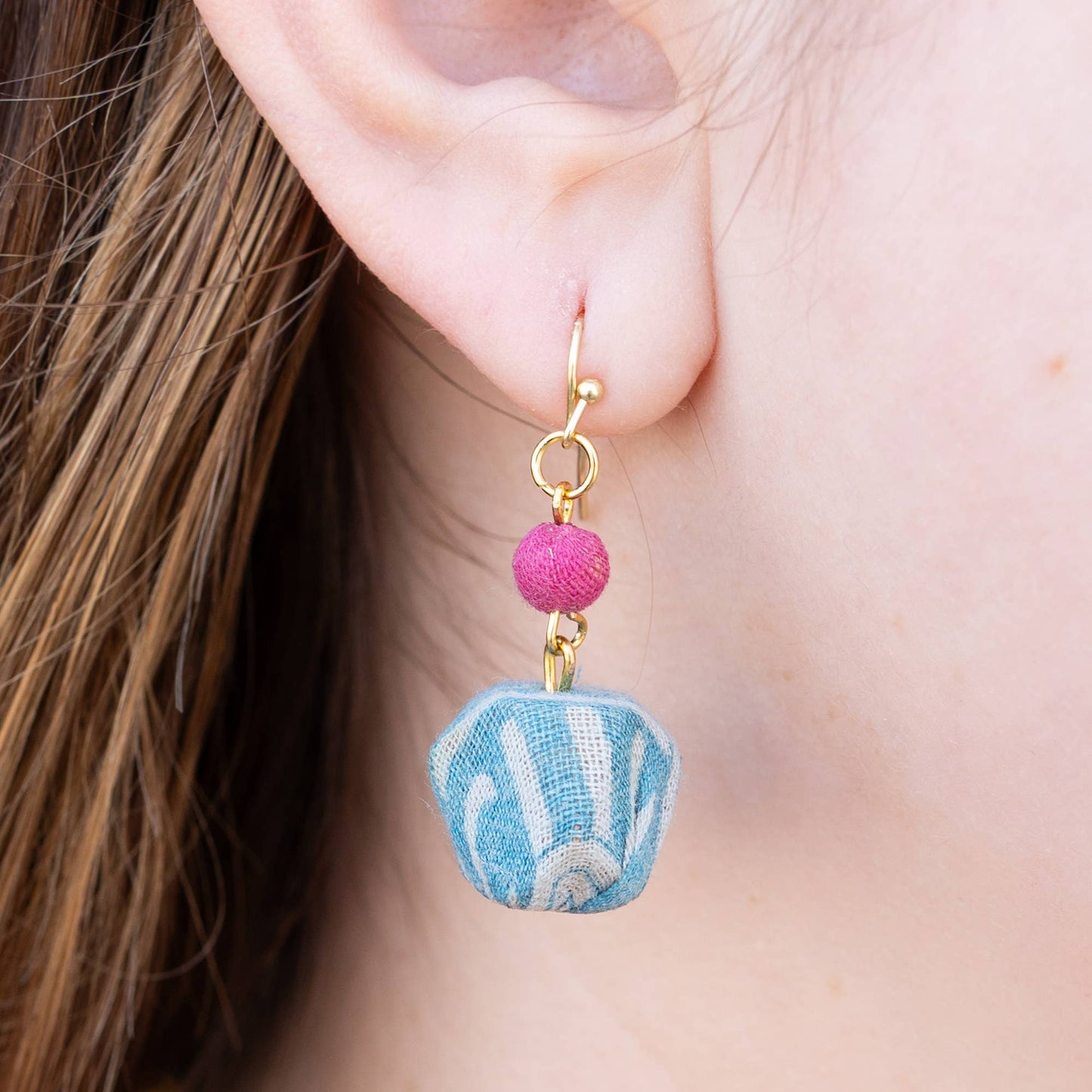 Kantha Polygon Drop Earring