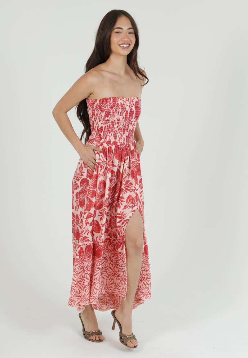 Hibiscus Smocked Maxi Dress