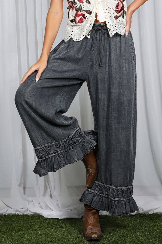 Whisper Flow Black Tencel Pants