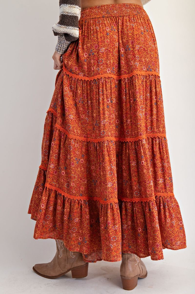 Autumn Bloom Maxi Skirt