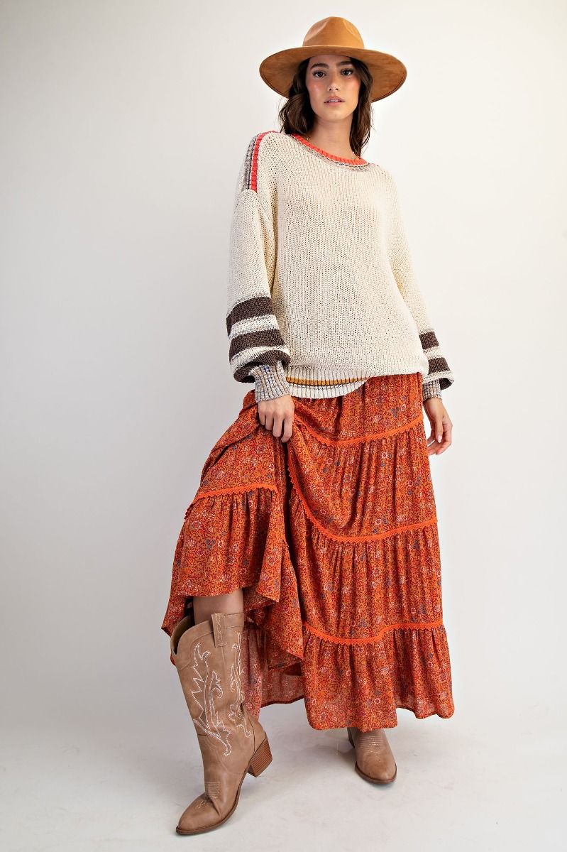 Autumn Bloom Maxi Skirt