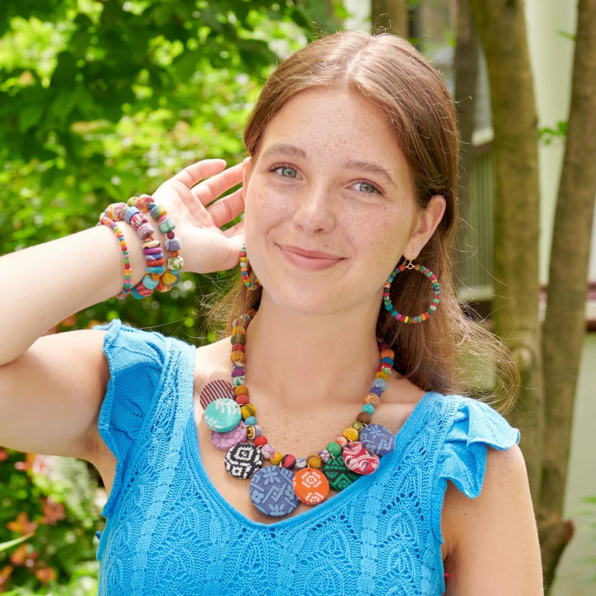 Kantha Spherical Motif Bracelet