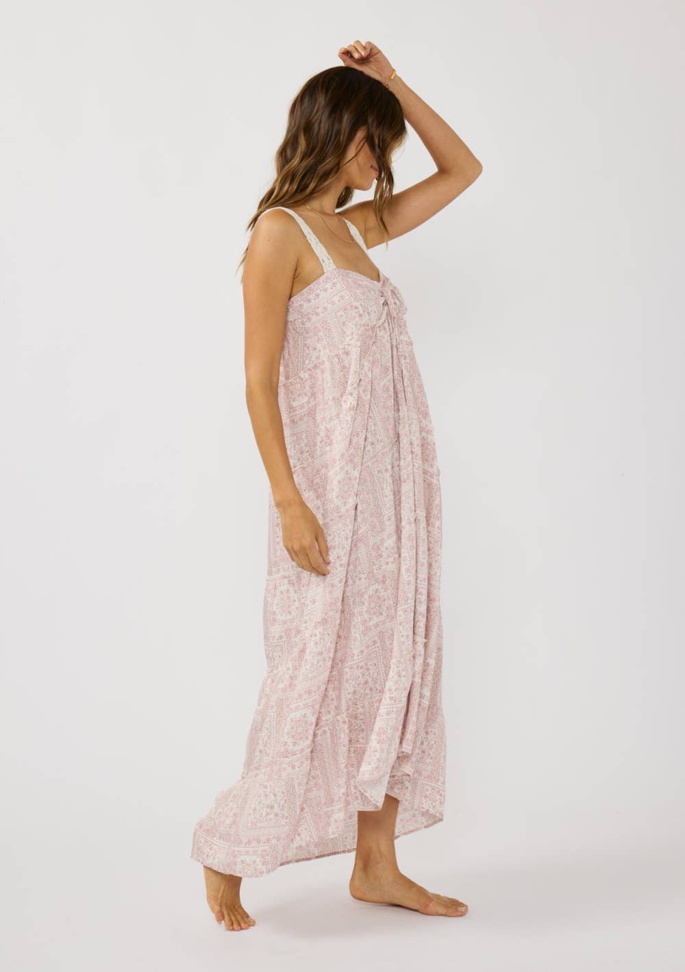Pink Floral Lace Dress