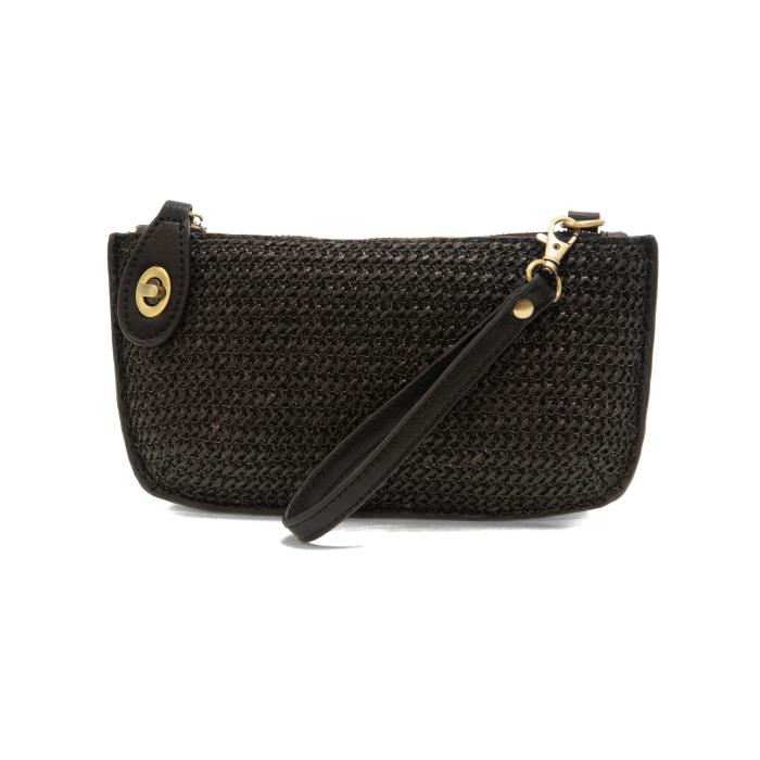 Joy Susan Black Straw Mini Clutch