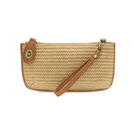 Tan Straw Mini Clutch