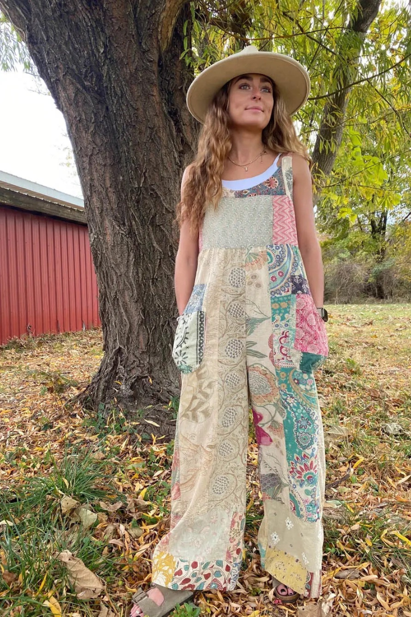 patchwork overalls