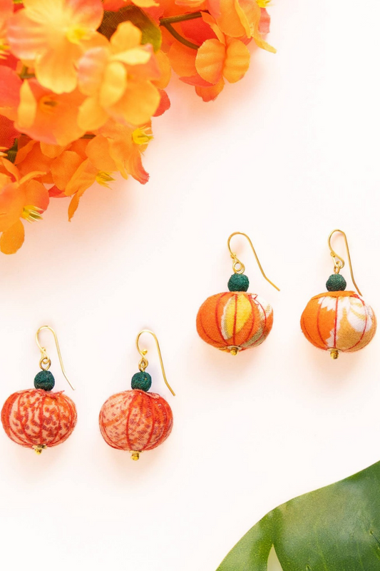 Kantha Pumpkin Earrings